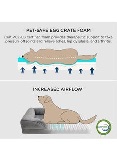Bedsure Orthopedic Dog Bed For Medium Dogs  Waterproof Dog Sofa Beds Medium, Supportive Foam Pet Couch Bed With Removable Washable Cover, Waterproof Lining And Nonskid Bottom, Grey  - Image 2