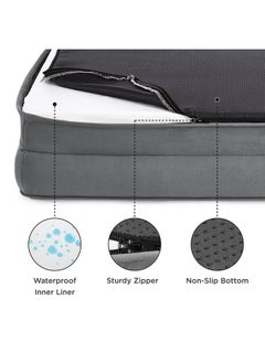 Bedsure Orthopedic Dog Bed For Medium Dogs  Waterproof Dog Sofa Beds Medium, Supportive Foam Pet Couch Bed With Removable Washable Cover, Waterproof Lining And Nonskid Bottom, Grey  - Image 4