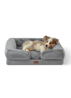 Bedsure Orthopedic Dog Bed For Medium Dogs  Waterproof Dog Sofa Beds Medium, Supportive Foam Pet Couch Bed With Removable Washable Cover, Waterproof Lining And Nonskid Bottom, Grey  - Image 1