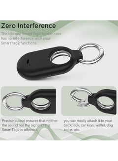 SANMUGEED 2 Pack Holder Case Compatible with Samsung Galaxy SmartTag 2 with Key Ring  - Image 2