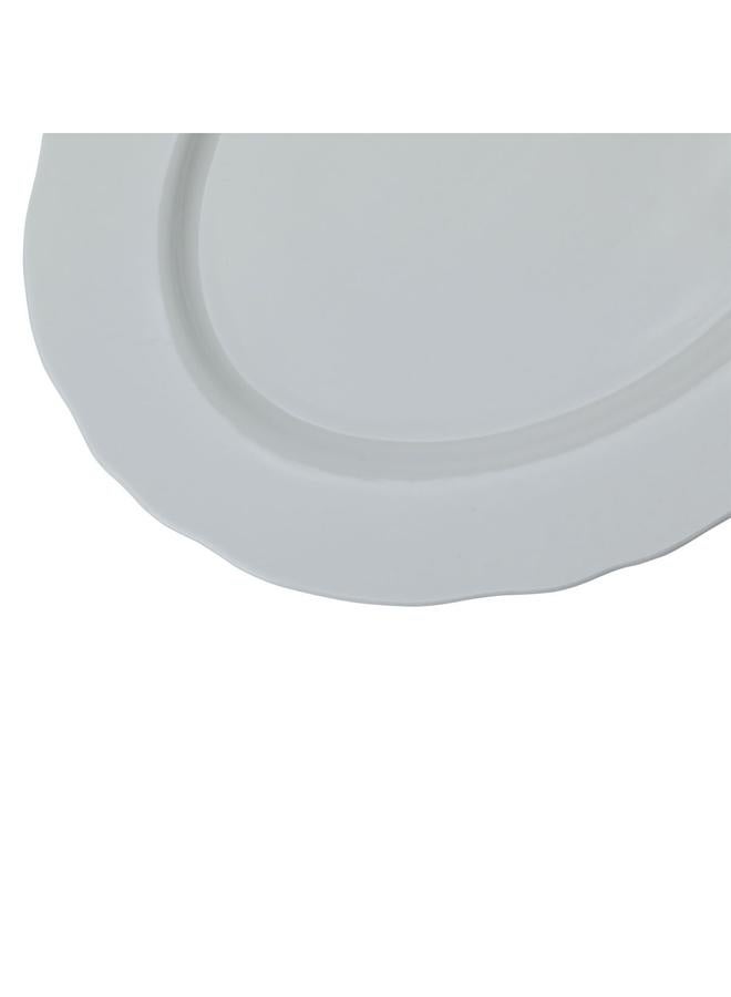Alsaif Porcelain Serving Plate 10 Inches Flat Oval White - Image 3