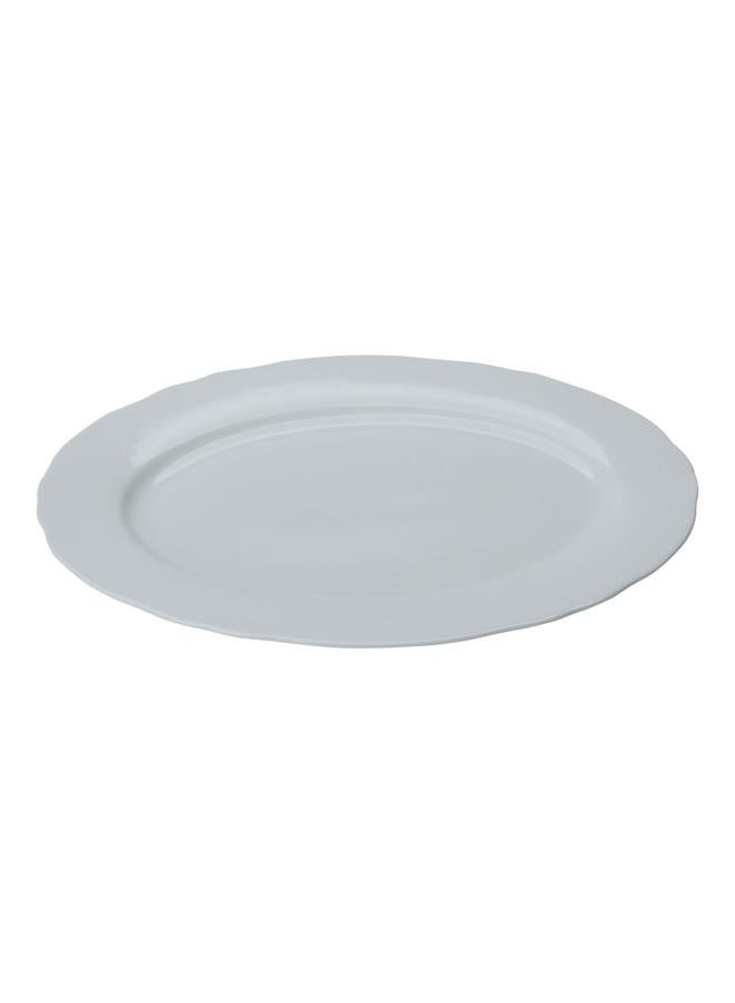 Alsaif Porcelain Serving Plate 10 Inches Flat Oval White - Image 2