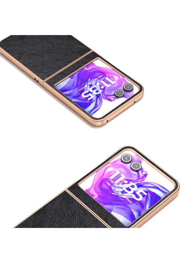 اس-توب جراب لهاتف موتورولا رازر 50 / رازر 60، جراب هاتف من البولي يوريثان مطلي بالكهرباء النانوية بلونين من نسيج الليتشي - Image 3