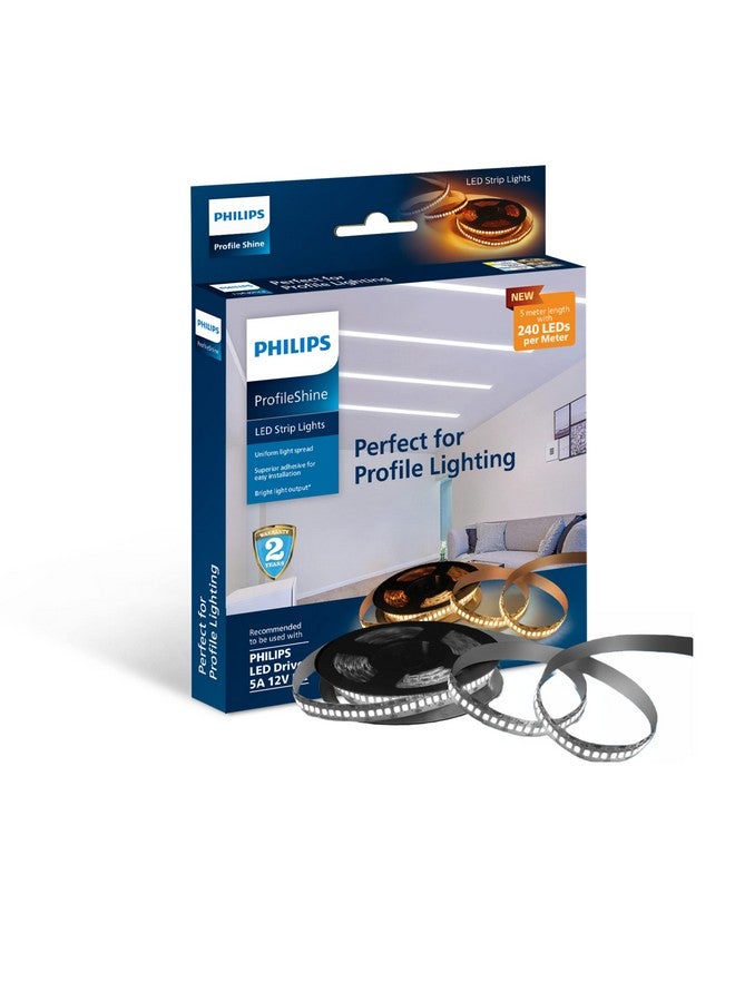 PHILIPS LED Profile Light for Ceiling | 5-Meter LED Strip Light for Home Decoration | Profile Shine, Cool Day Light | Pack of 1 (Driver Required Separately) Polycarbonate - Image 1