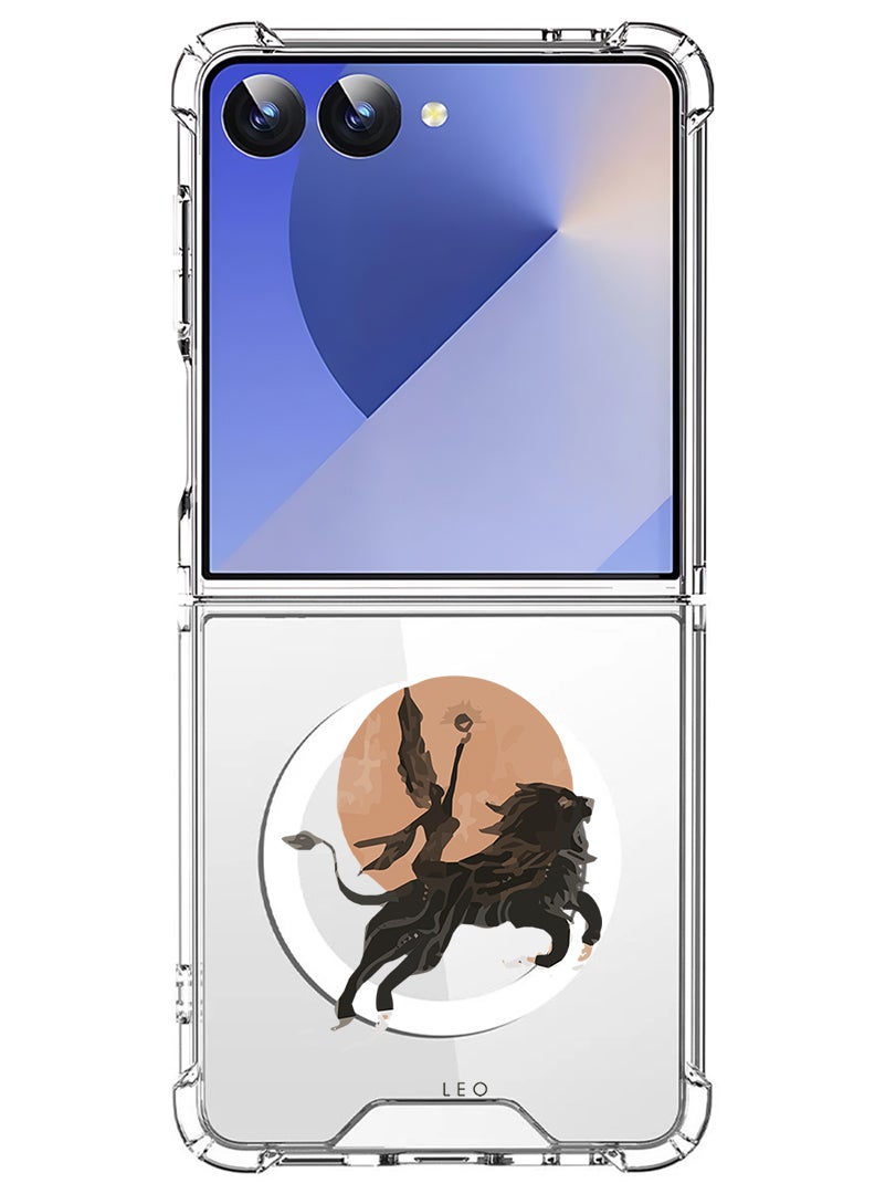 Theodor Magnetic Case for Samsung Galaxy Z Flip 7 Compatible with MagSafe Wireless Charging, Shockproof Phone Bumper Cover Leo-01 - Image 1