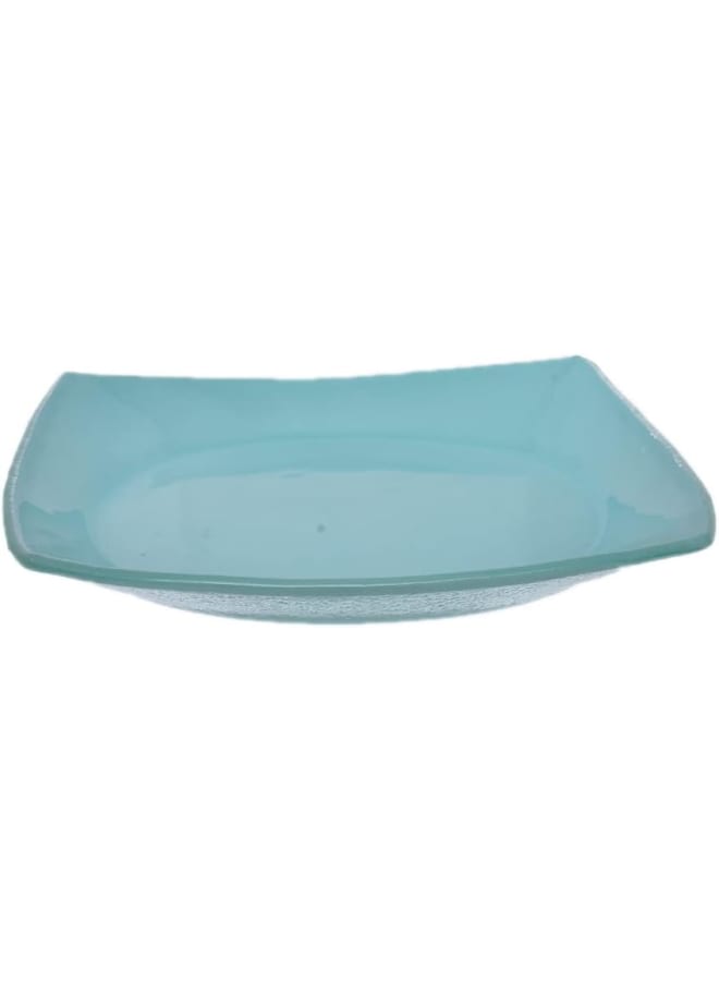 Rosa By Fathy Mahmoud Sega High Quality Glass Plate, 19 * 19Cm - Quadrado Turquoise - Image 2