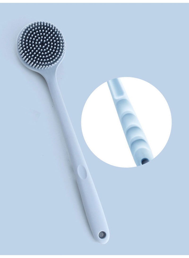 KINGMAZI Back Scrubber Body Brush for Shower,Soft Silicone Bath Body Brush with Long Handle Double Sided Brush for Men Women Shower Exfoliating and Massage - Image 1