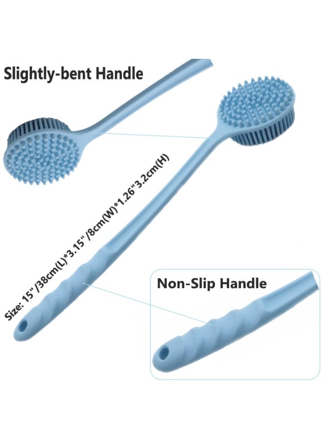 KINGMAZI Back Scrubber Body Brush for Shower,Soft Silicone Bath Body Brush with Long Handle Double Sided Brush for Men Women Shower Exfoliating and Massage - Image 5