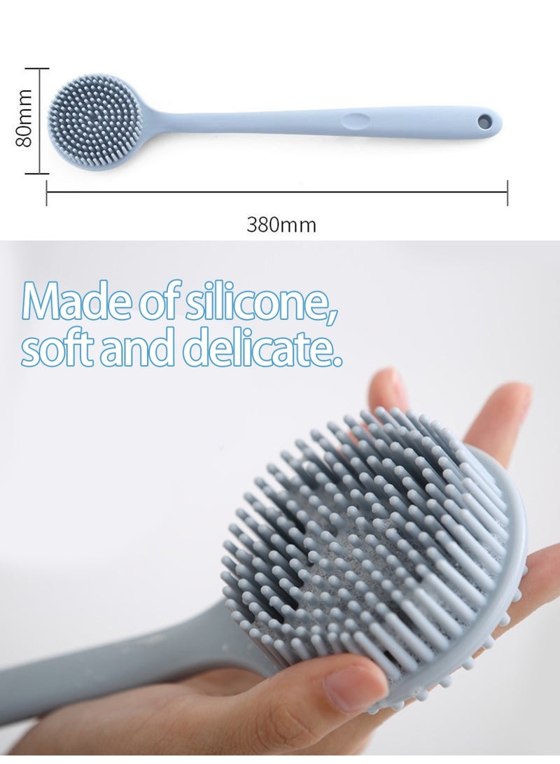 KINGMAZI Back Scrubber Body Brush for Shower,Soft Silicone Bath Body Brush with Long Handle Double Sided Brush for Men Women Shower Exfoliating and Massage - Image 3