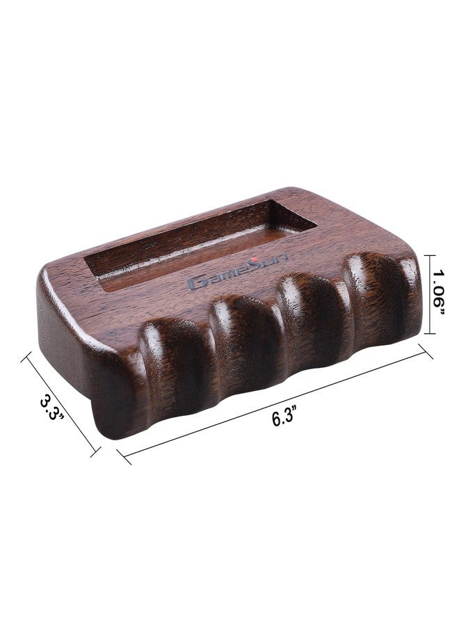 GAMESUN Weighted Wooden 4-Cue Pool Cue Stick Holder, Billiard Cue Stick Holder with Chalk Holder - Solid Wood Storage Rack with Non-Slip Base - Image 2