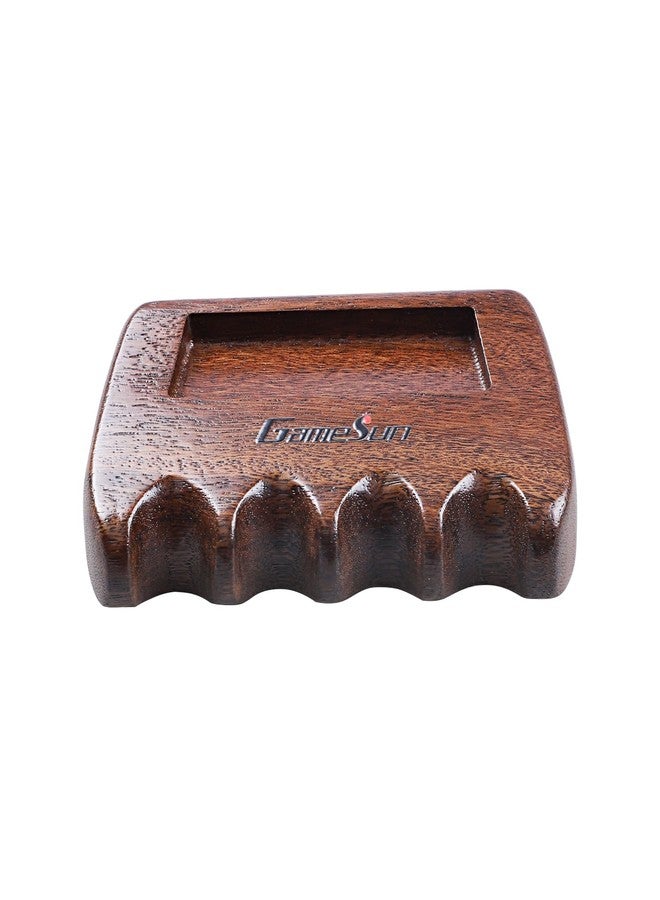 GAMESUN Weighted Wooden 4-Cue Pool Cue Stick Holder, Billiard Cue Stick Holder with Chalk Holder - Solid Wood Storage Rack with Non-Slip Base - Image 1