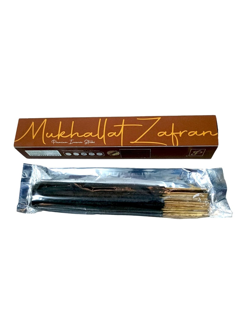 Premium Incense Sticks, Mukhallat Zafran (Saffron Fragrance),50g, Aromatherapy, Kesar Agarbatti, Smoke burning, 45 minutes Lasting Relaxing Notes for Home, Office, Dinner Nights, Celebration events  - Image 2