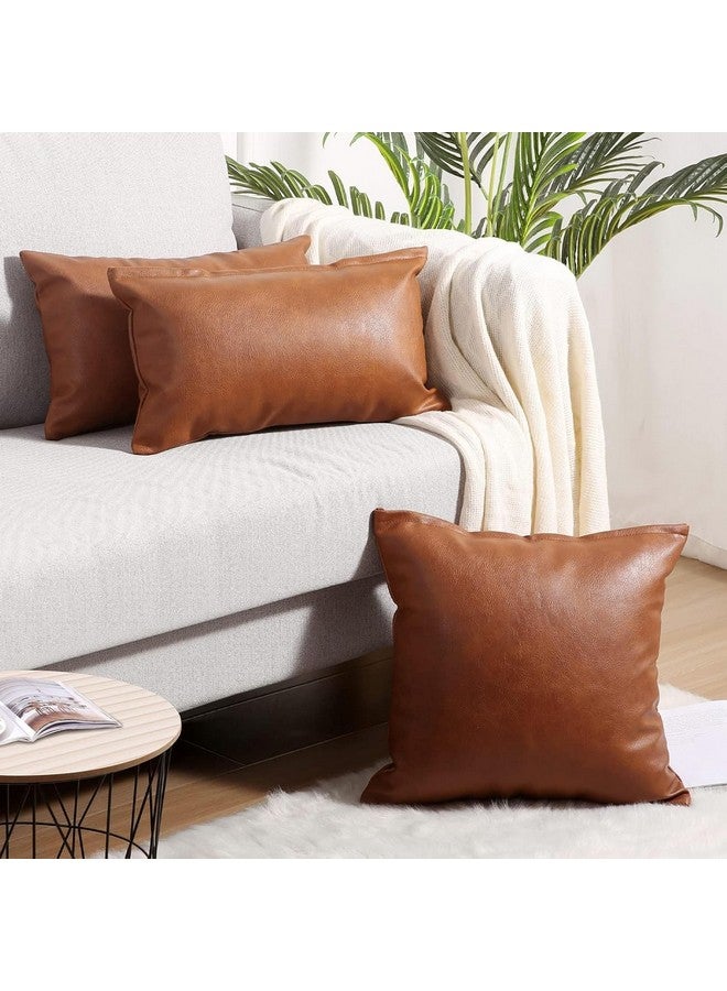 AEROHAVEN™ Set of 2 Solid Hand Made Faux Leather Throw/Pillow Cushion Covers - CC-239 - (16 x 16 Inch(40 x 40cm)) - Image 4
