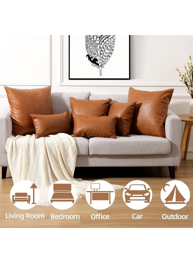 AEROHAVEN™ Set of 2 Solid Hand Made Faux Leather Throw/Pillow Cushion Covers - CC-239 - (16 x 16 Inch(40 x 40cm)) - Image 5