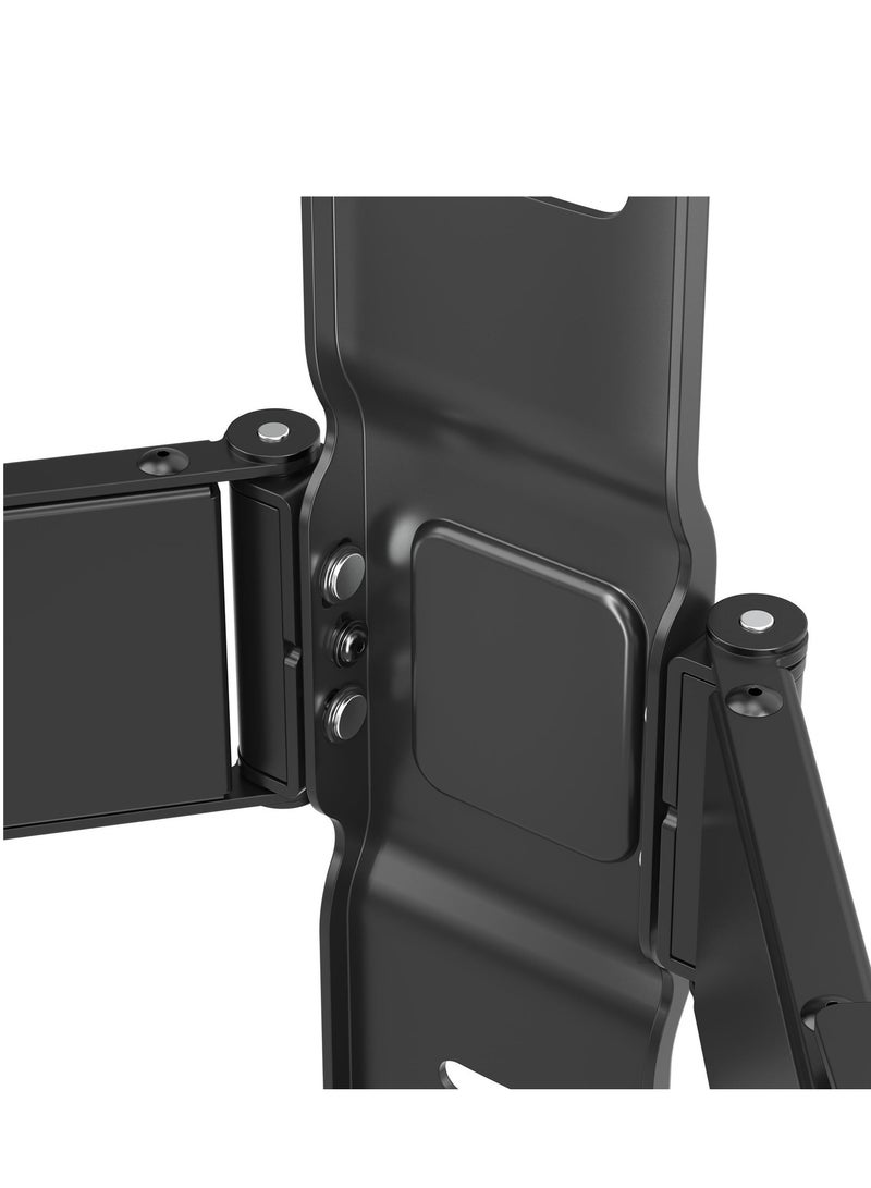 هامود حمود، حامل جداري فائق النحافة للتلفزيون بحركة كاملة من 43 إلى 90 بوصة. يدعم حتى 600 × 400. زاوية عرض من 19.5 إلى 250 مم. يتضمن ميزانًا للتعليق. إمالة 7 دوارة. أقصى حمولة 50 كجم. لون أسود مطفي. - Image 5