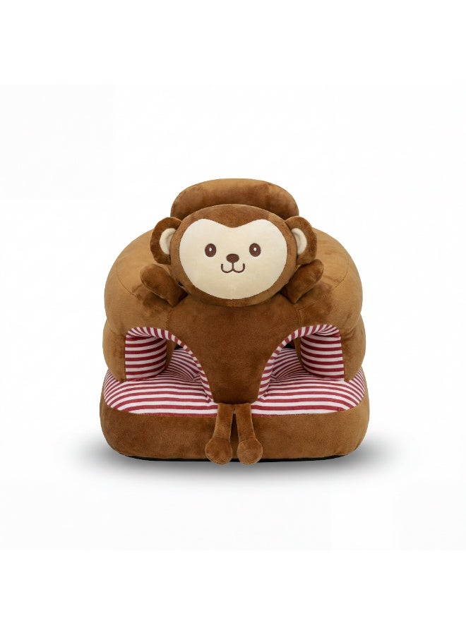 Baby Support Seat Trainer, Soft Plush Floor Seat with Back Support, Stable Infant Sitting Chair, Portable Toddler Learning Seat - Image 4