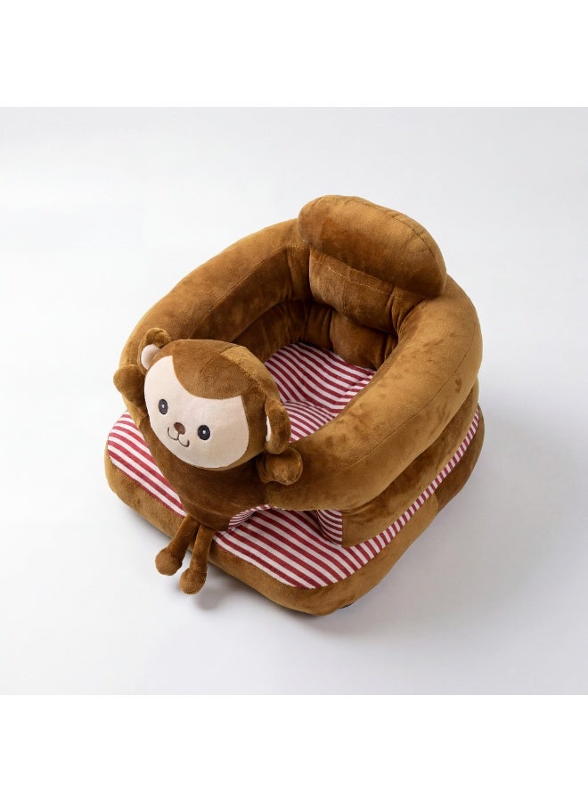Baby Support Seat Trainer, Soft Plush Floor Seat with Back Support, Stable Infant Sitting Chair, Portable Toddler Learning Seat - Image 1