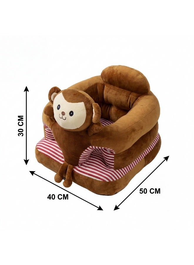 Baby Support Seat Trainer, Soft Plush Floor Seat with Back Support, Stable Infant Sitting Chair, Portable Toddler Learning Seat - Image 2