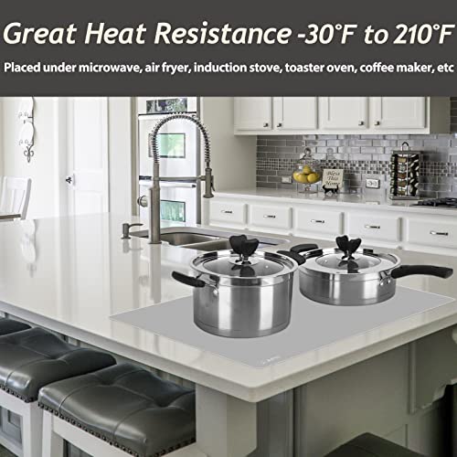 SAPID Extra Large Silicone Mat 36" x 24" Place Mats, Heat Resistant Mat for Kitchen Countertop Protector, Thick Placemats Washable Silicone Mats for Kitchen Counter Mat Dining Table Mat, Grey, Sapid - Image 4