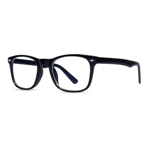 RAYBLOC UV Protection Glasses Blue Cut Blocking Harmful Rays Glasses for Men & Women Zero Power Computer Specs Eye Protection Lightweight Frame with Case & Cleaning Cloth Square - Image 1