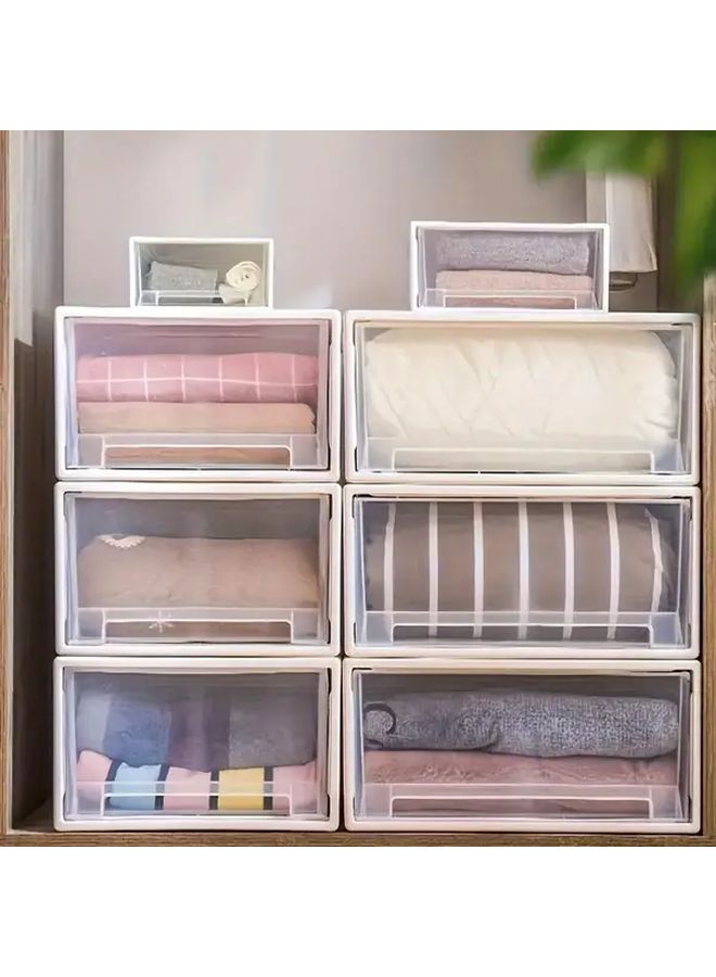 Beige 5L Plastic Drawer Storage Box Multi Compartment Organizer For Home Office - Image 4