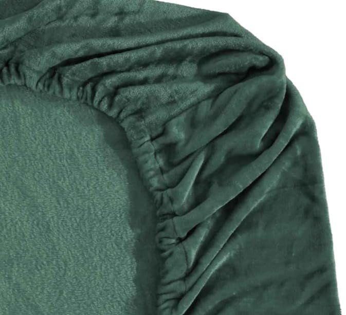 S&S Sands® Elastic Warm Bedsheet for Winter Single Bed 36 x 78 x 8 inches, with 1 Pillow Cover. (Green) - Image 3