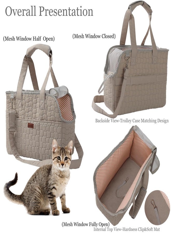 Patazone Small Dog Purse Rabbits Carrier Bag,Adult Cat/Puppy Carriers Bunny Bag with Multiple Pockets,Breathable Mesh Soft Cushion,Traveling Pets Tote Picnic Outdoor 15lb (Grey2, Large) - Image 5