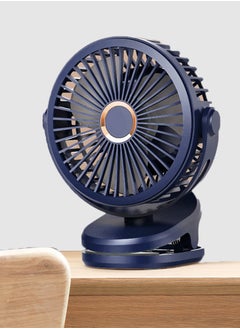 Inder 2in1 Desktop Clip Fan GF07 Portable USB Rechargeable 4 Speed Ultra Quiet Desk Fan 5000mAH Mini Dormitory Handheld Cooling Fan Cooler For Indoor Outdoor(Blue)  - Image 1