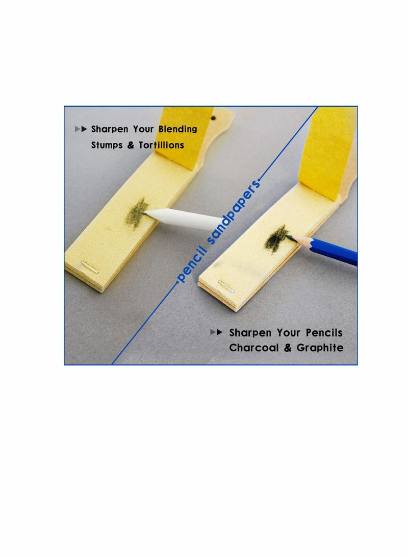 كاست ويف 12 قطعة مختلطة السيجارة والورق خلاط الفن ، مع قلم رصاص الصنفرة شحذ المؤشر ، أداة الرسم للفحم رسم الفنان الطالب - Image 4