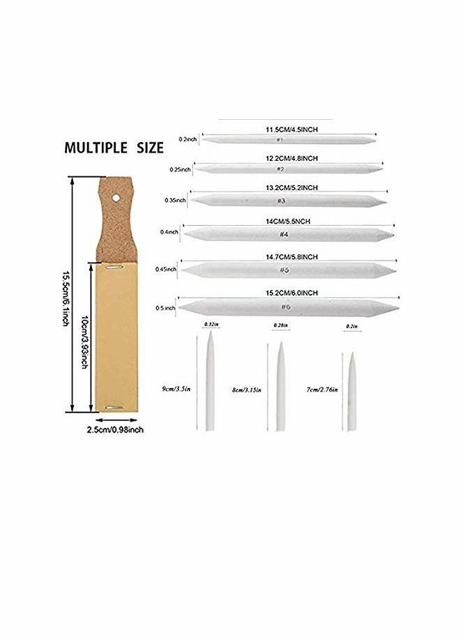 كاست ويف 12 قطعة مختلطة السيجارة والورق خلاط الفن ، مع قلم رصاص الصنفرة شحذ المؤشر ، أداة الرسم للفحم رسم الفنان الطالب - Image 5