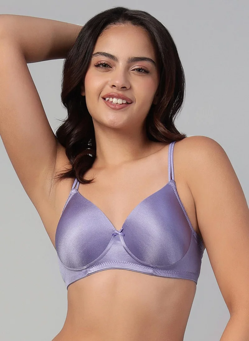 كلوفيا Clovia Padded Non-Wired Full Coverage T-shirt Bra in Light Purple