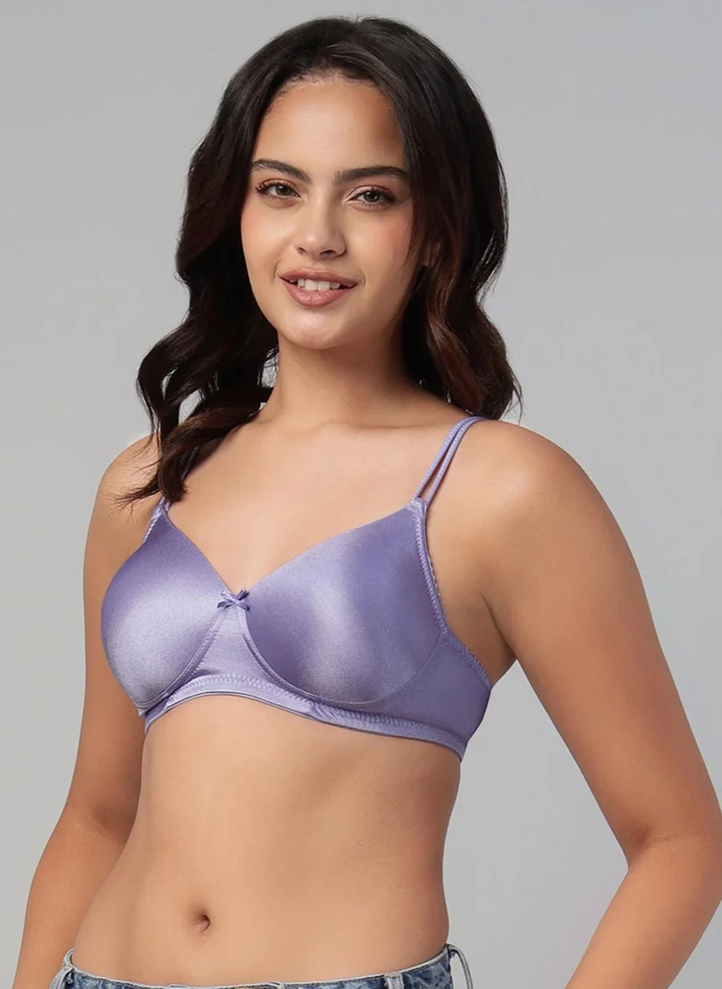 كلوفيا Clovia Padded Non-Wired Full Coverage T-shirt Bra in Light Purple