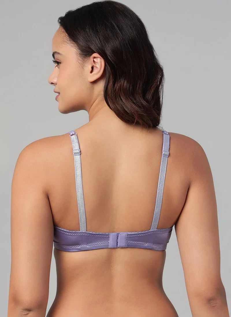 Clovia Purple Clovia Padded Non-Wired Full Coverage T-shirt Bra in Light Purple for Women | Best Price UAE