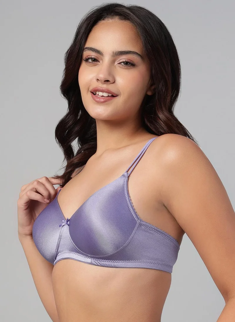 Clovia Purple Clovia Padded Non-Wired Full Coverage T-shirt Bra in Light Purple for Women | Best Price UAE