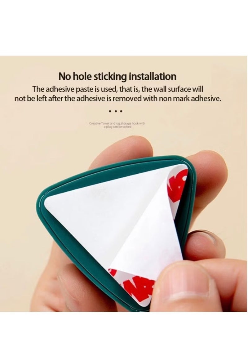 3 قطع حامل مناشف للمطبخ ذاتي اللصق بدون مصاصة رف حائطي لغسيل الملابس وقطعة القماش لا يتطلب الحفر شماعة تخزين منشفة اليد رف مناشف الأطباق أدوات المطبخ والحمام (ألوان مختلطة) - Image 3