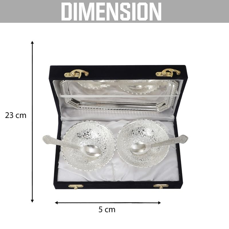 INTERNATIONAL GIFT® German Silver Round Bowl Spoon Tray Or Carry Bag with Best Sister Ever Tag |German Silver Metal Suitable for Gifting, Serving, Home Décor and Pooja - Image 5