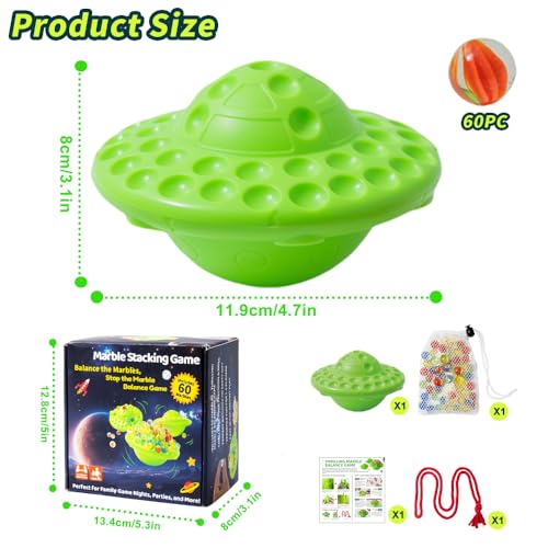 Chgfs Family Game Marble Balance Game60 Colorful Marbles with Builtin StorageFun Board Games for KidsAdultsExciting Party Game for 14 Player for Kids 814 - Image 5