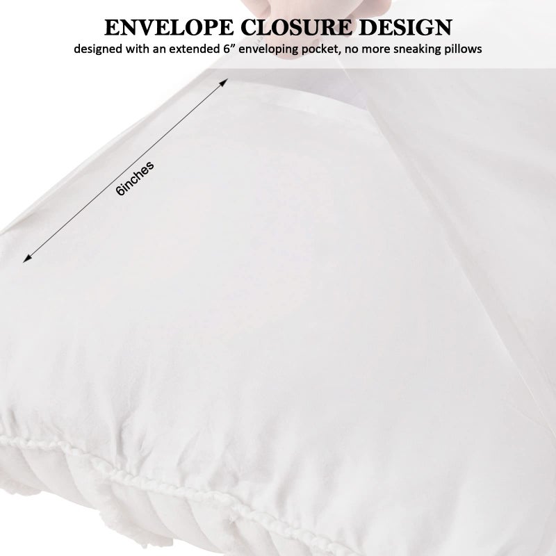 BOSOWOS King Size Pillow Shams Set of 2  Ultra Soft Breathable 20 x 36 Inches Pillow Case Envelope Closure  Microfiber Farmhouse Bed Pillowcases for Easy Care  White - Image 5