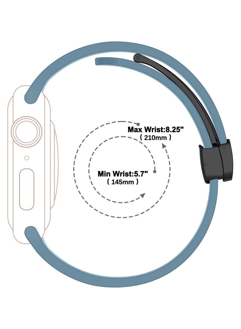 DUSALA Magnetic Silicone Watch Band 42mm/44mm Quick Release Strap for Men & Women Soft Skin Friendly Sport Replacement Band for Smartwatch & Analog Watches Durable, Waterproof, Magnetic Folding Clasp for All-Day Comfort - Image 3