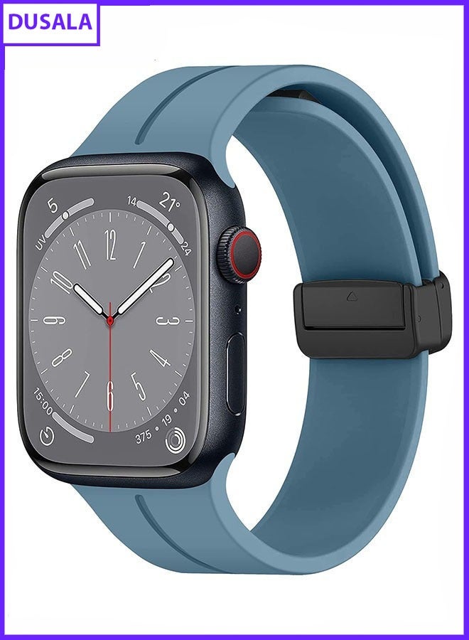 DUSALA Magnetic Silicone Watch Band 42mm/44mm Quick Release Strap for Men & Women Soft Skin Friendly Sport Replacement Band for Smartwatch & Analog Watches Durable, Waterproof, Magnetic Folding Clasp for All-Day Comfort - Image 1