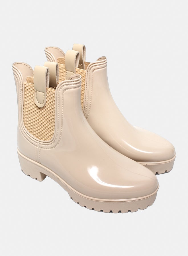 Glitter Women Half-Boots - Beige - Image 1