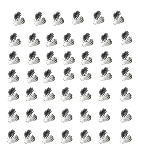 SR TRENDS 48 Pair Anti Cut Safety Hand Gloves Unisex Heavy Duty Reusable Full Nitrile Coated Work Safety Gloves For Industrial | Gardening | Agricultural |Cleaning Gloves (Pack Of 48 Pair), Grey - Image 1