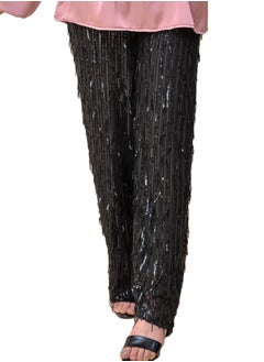 Generic Women's wide-leg trousers made of chic sequins  - Image 1