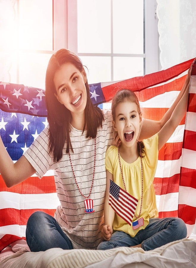 Whaline قلائد خرز وايلين ليوم 4 يوليو - قلائد خرز معدنية وطنية مع قبعة الولايات المتحدة وقلادات علم أمريكا ونجوم لمناسبة يوم الاستقلال ويوم الذكرى وفعاليات رياضية وهدايا حفلات، 18 قطعة - Image 4