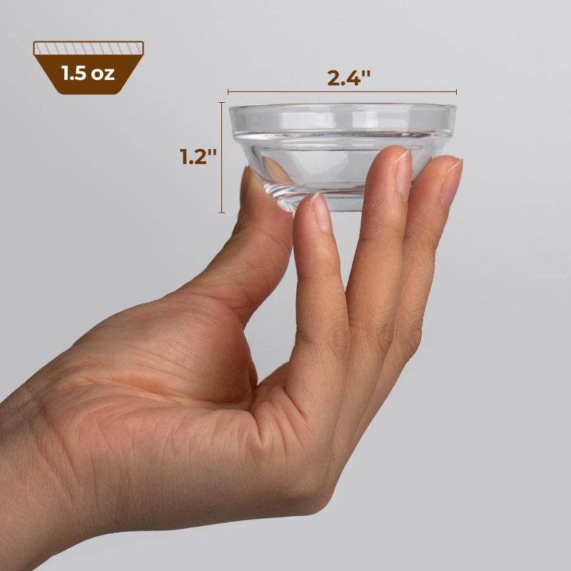 Iyulania 1.5 oz Clear Glass Bowl, Mini Prep Dish for Salt and Spices, Dishwasher and Microwave Safe, Stackable, Set of 6 - Image 3