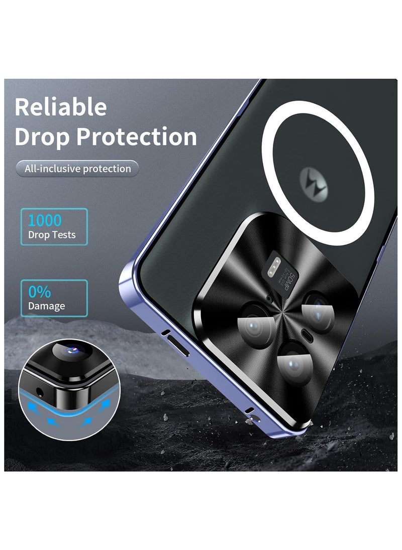 General Metal Magnetic Frosted Case Compatible with Motorola Edge 50 Ultra (2024) with Metal Frame + PC Frosted Shockproof Back Cover Support Magnetic Wireless Charge  - Image 2