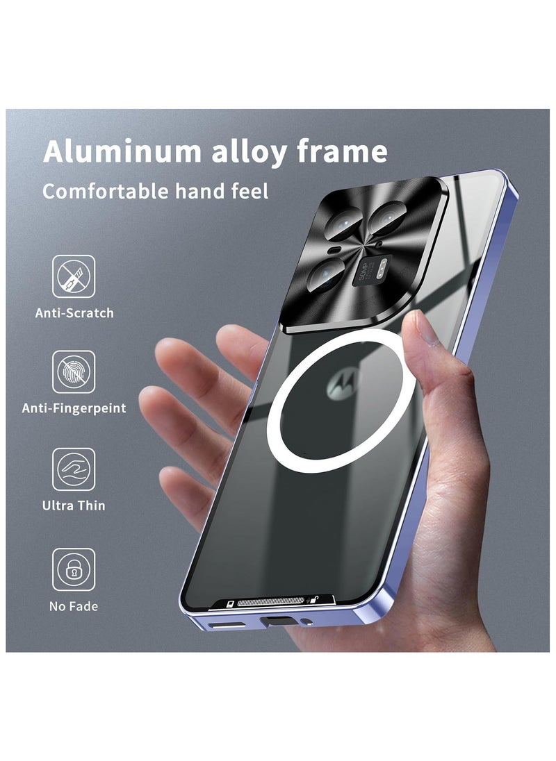 General Metal Magnetic Frosted Case Compatible with Motorola Edge 50 Ultra (2024) with Metal Frame + PC Frosted Shockproof Back Cover Support Magnetic Wireless Charge  - Image 3