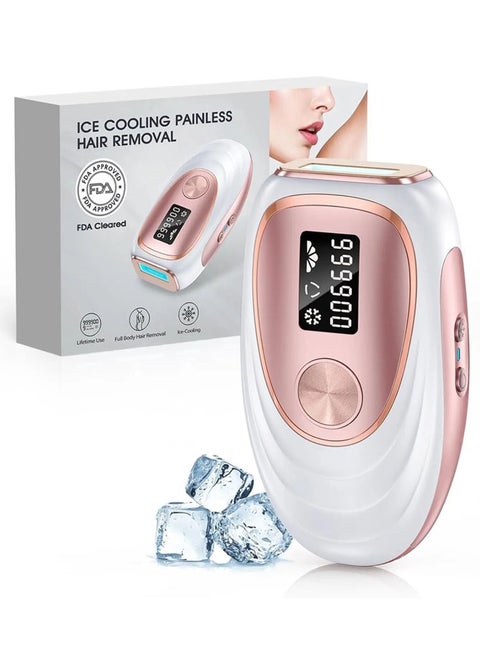 IPL Hair Removal Device, Ice Cooling Function for Painless Hair Removal with 999,900 Flashes, Auto and Manual Mode
