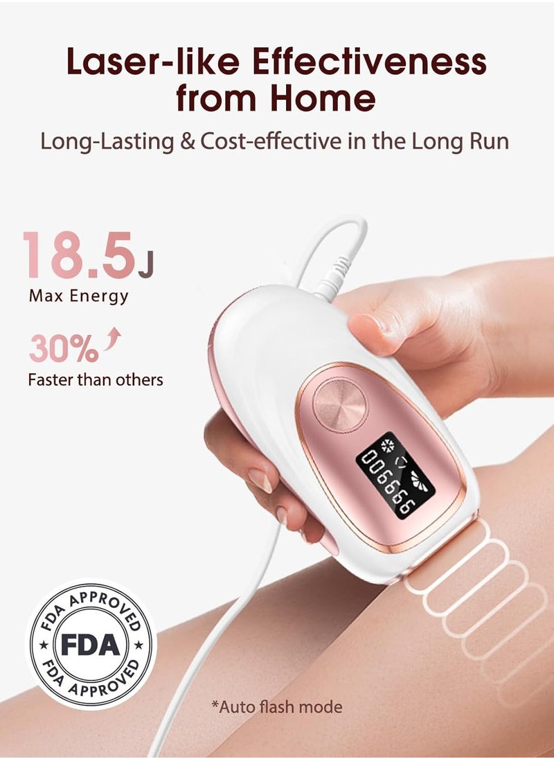 IPL Hair Removal Device, Ice Cooling Function for Painless Hair Removal with 999,900 Flashes, Auto and Manual Mode