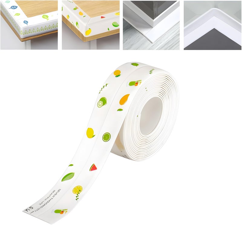 Self Adhesive PVC Oil Proof Caulk Strip for Kitchen and Bathroom – Sealing Tape for Tubs, Bathtub, Toilet – Waterproof & Moisture-Proof, Easy to Install – Random Multicolor Design - Image 2
